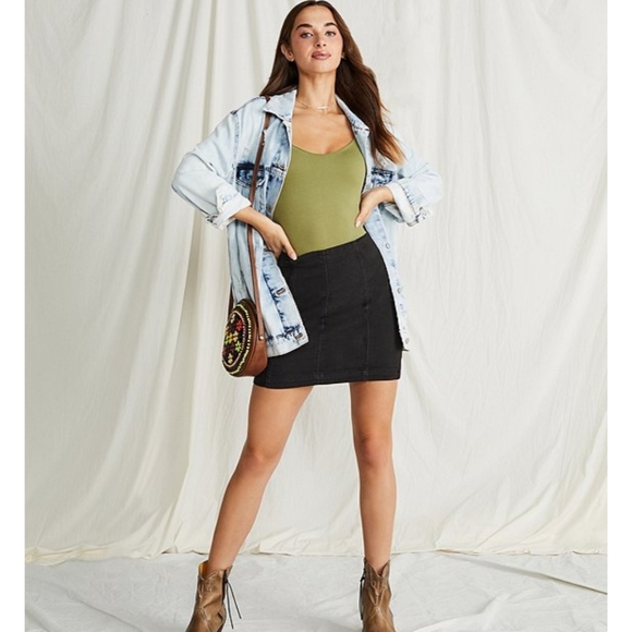 Free People Destroyed Long Sleeve Point Collar Denim Statement Jacket Siz… - Picture 4 of 5